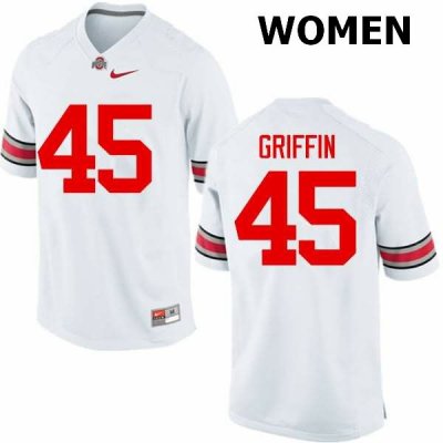 Women's Ohio State Buckeyes #45 Archie Griffin White Nike NCAA College Football Jersey Top Quality LKV3244KU